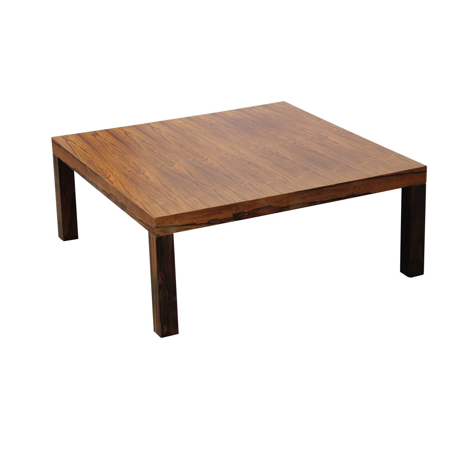 Modern Square Danish Rosewood Coffee Table In Excellent Condition In Houston, TX