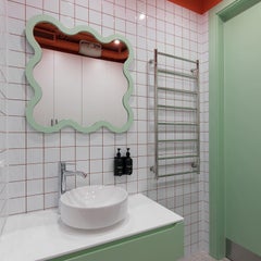 Modern Square Designer Mirror with Sculptural Wavy Frame – Hvyli by oitoproducts