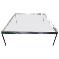 Modern Square Glass Chrome Nico Zographos Cocktail / Coffee Table