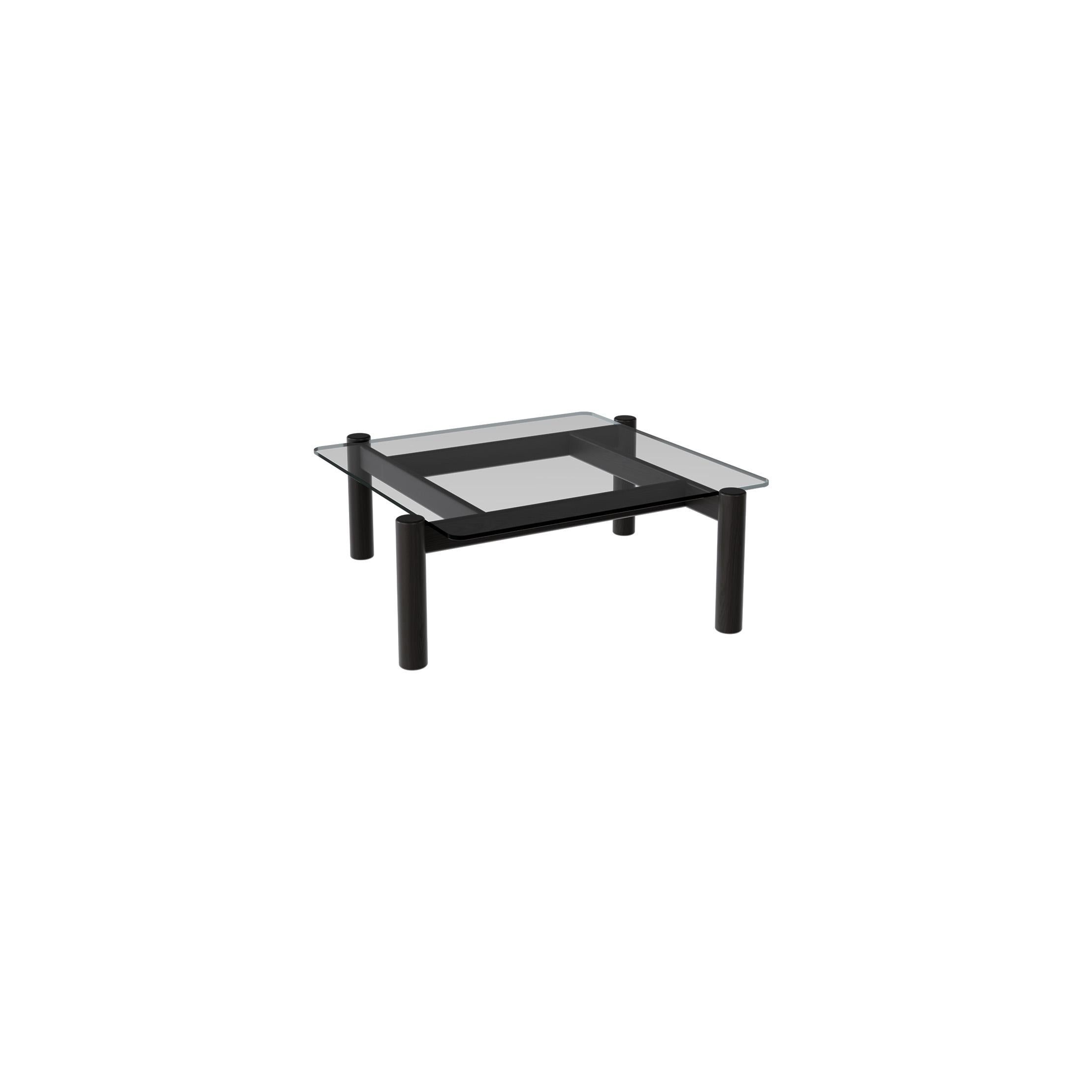 American Modern Square Glass Coffee Table For Sale