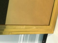 Modern Square Gold Tone Framed Metal Mirror