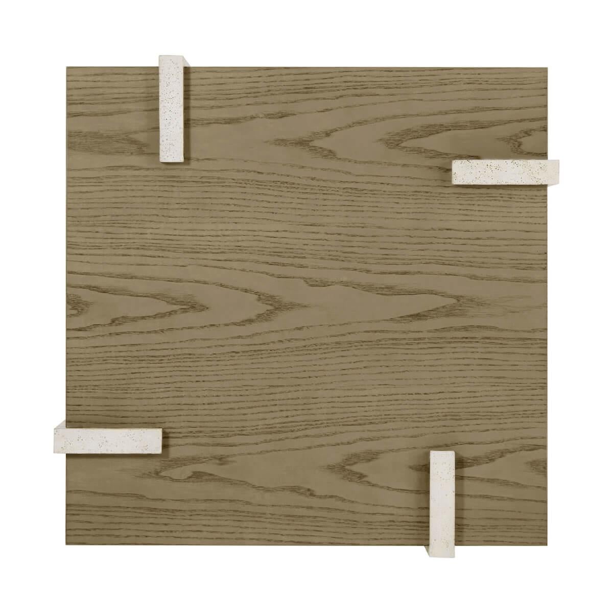 A dynamic side table made of figured cathedral ash in our light dune finish. The legs of this table are done in our stone-like porous Mineral finish.
Dimensions: 24