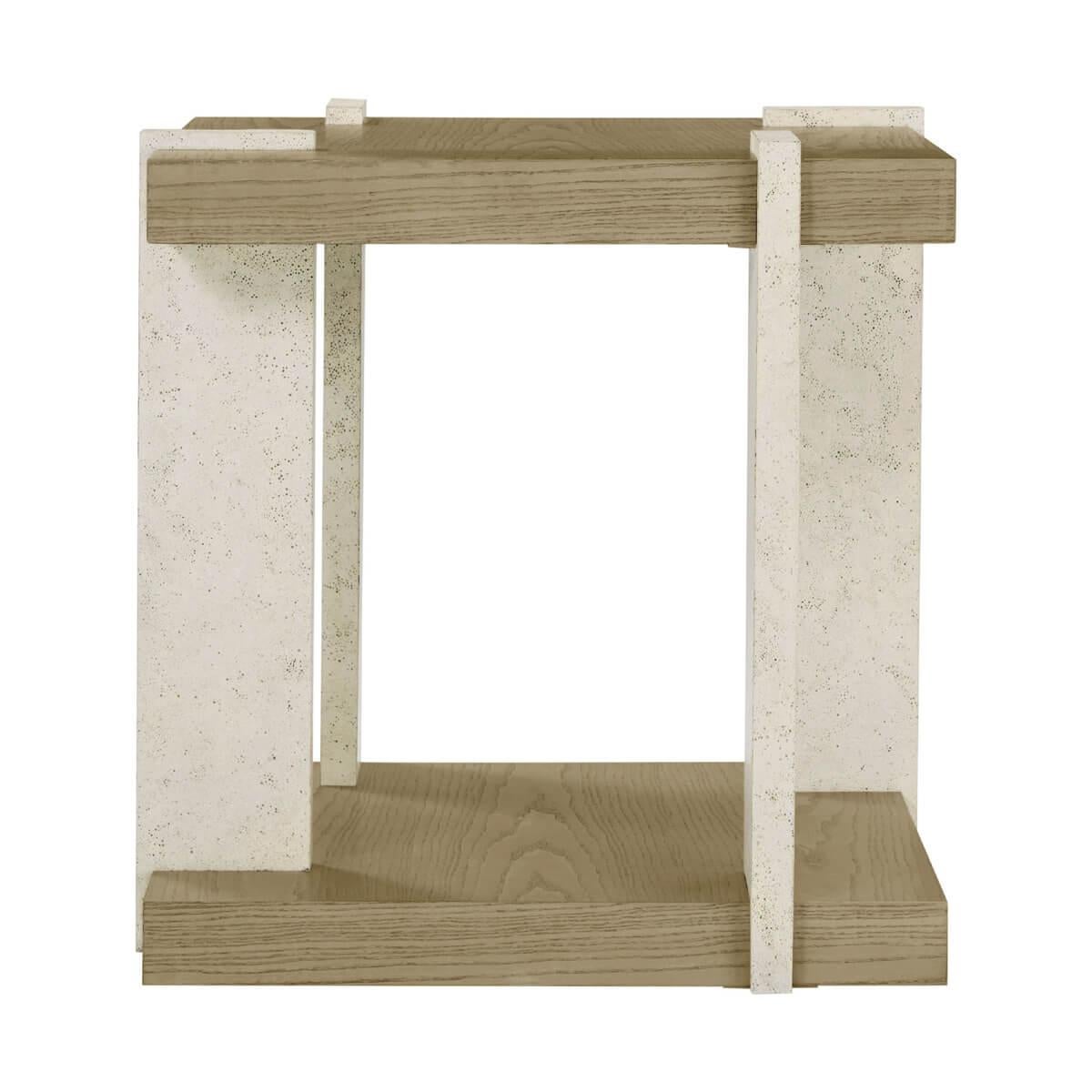 Modern Square Light End Table In New Condition In Westwood, NJ