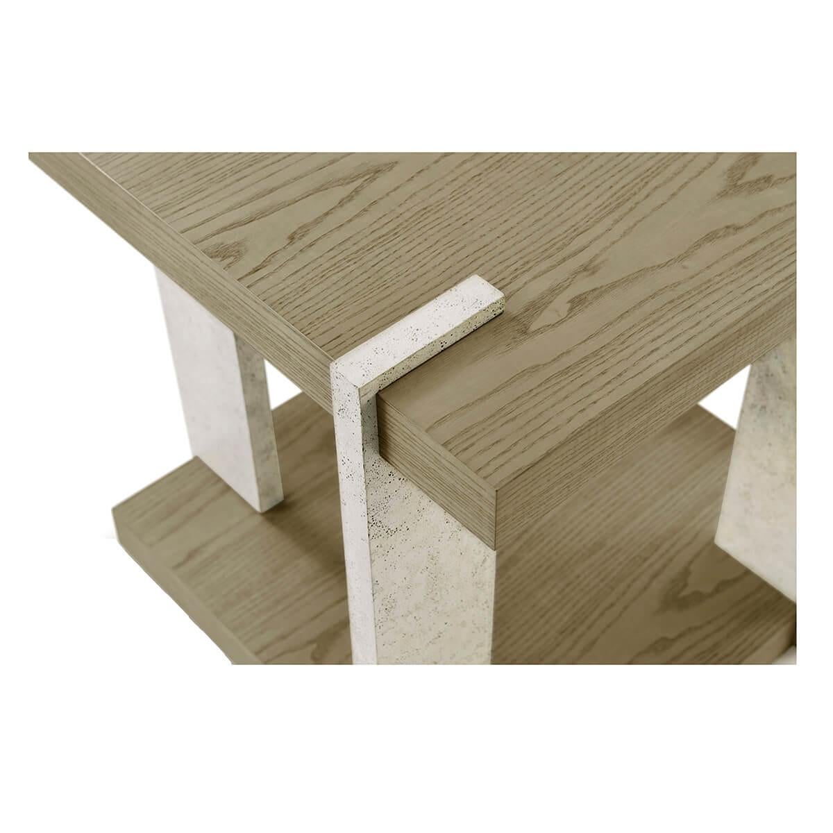 Modern Square Light End Table 1