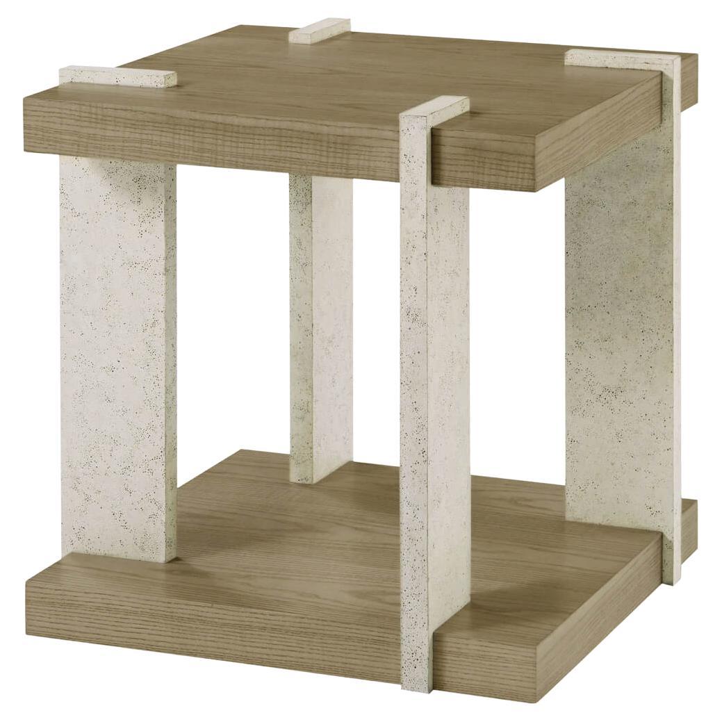 Modern Square Light End Table