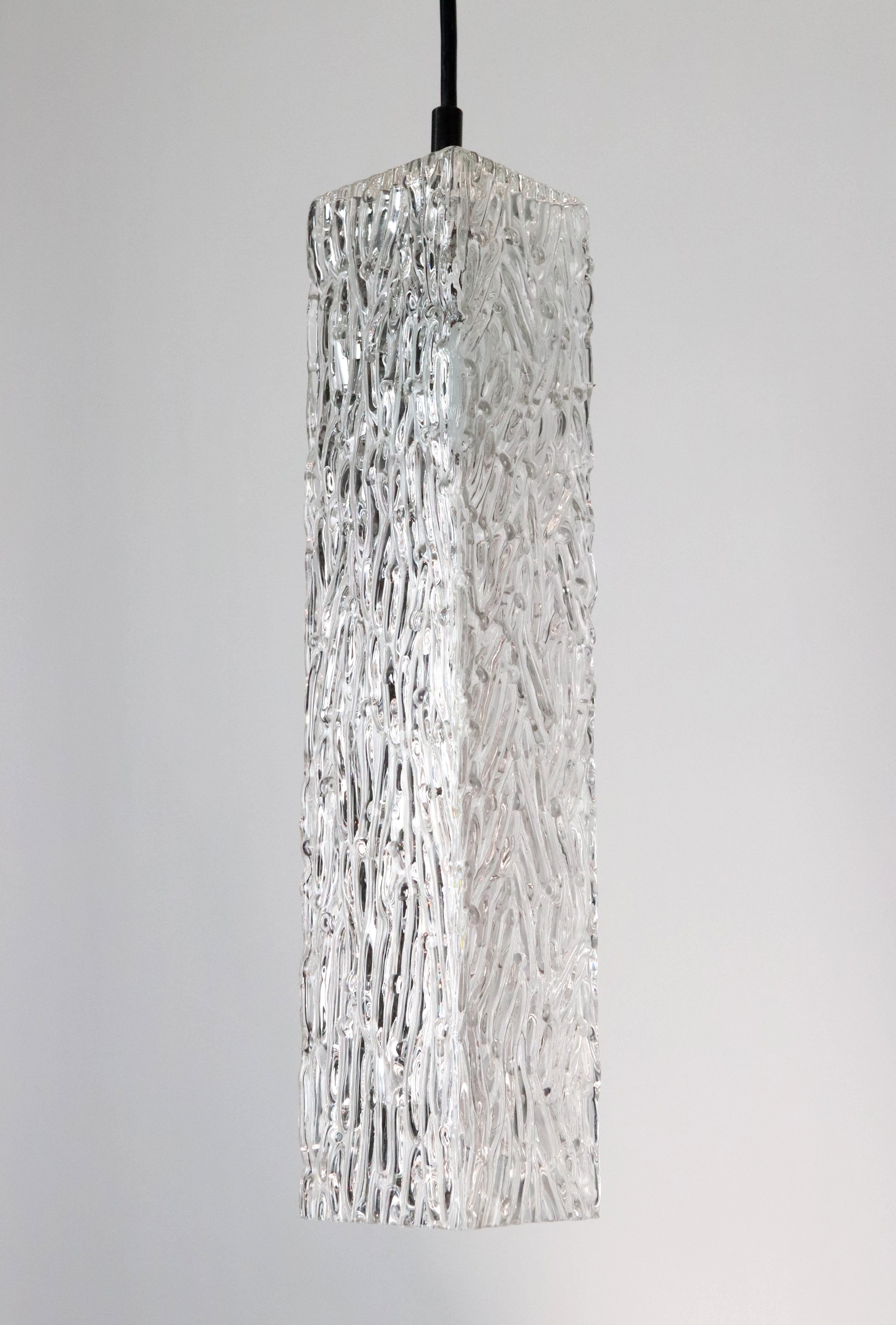Lámpara colgante moderna cuadrada de cristal ondulado de Murano Moderno en venta