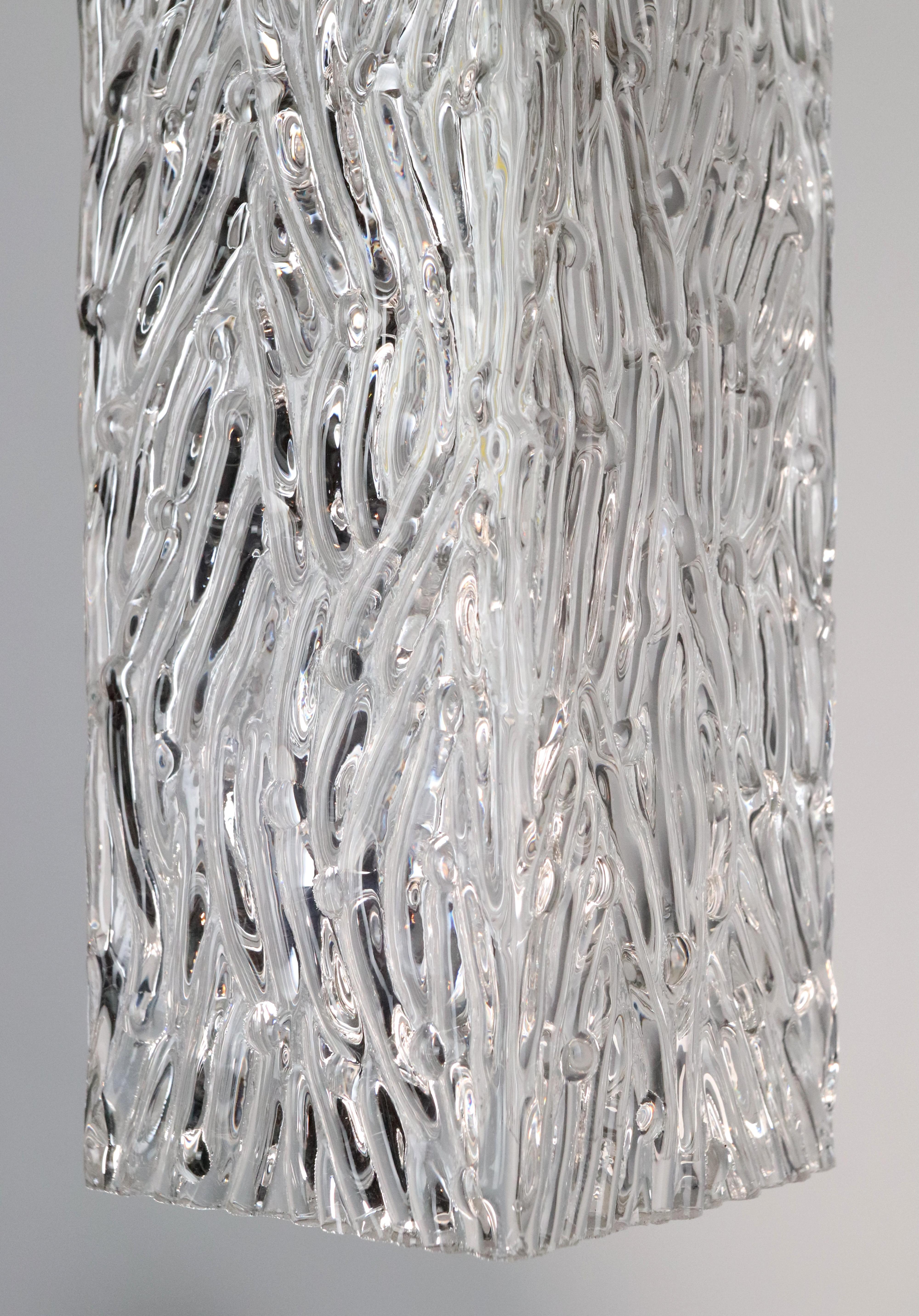 Lámpara colgante moderna cuadrada de cristal ondulado de Murano Siglo XXI y contemporáneo en venta