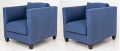 Modern Square Upholstered Arm Chairs, 2