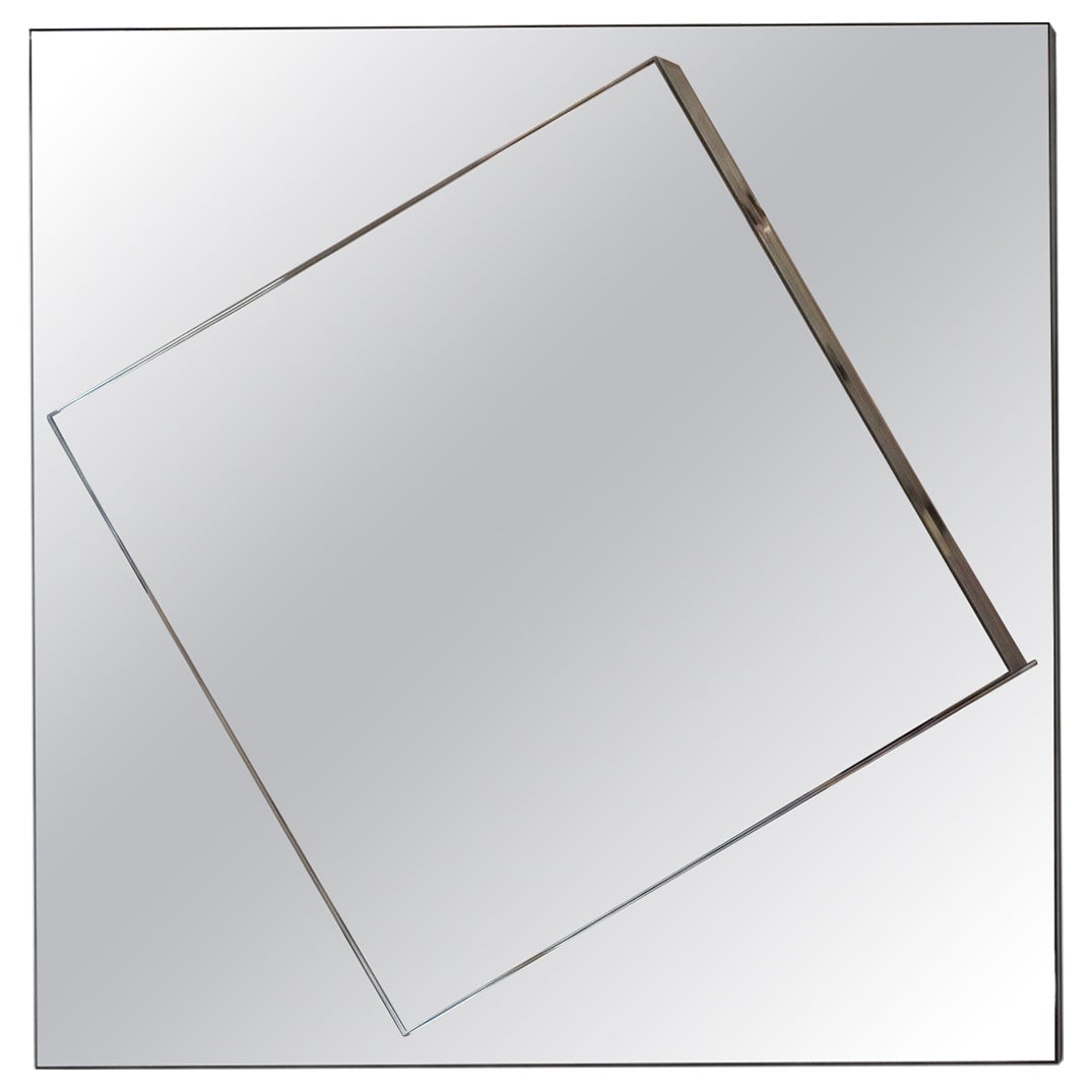 Specchio da parete quadrato moderno Mogg Layers di Alessandro Di Prisco, stile minimalista in vendita