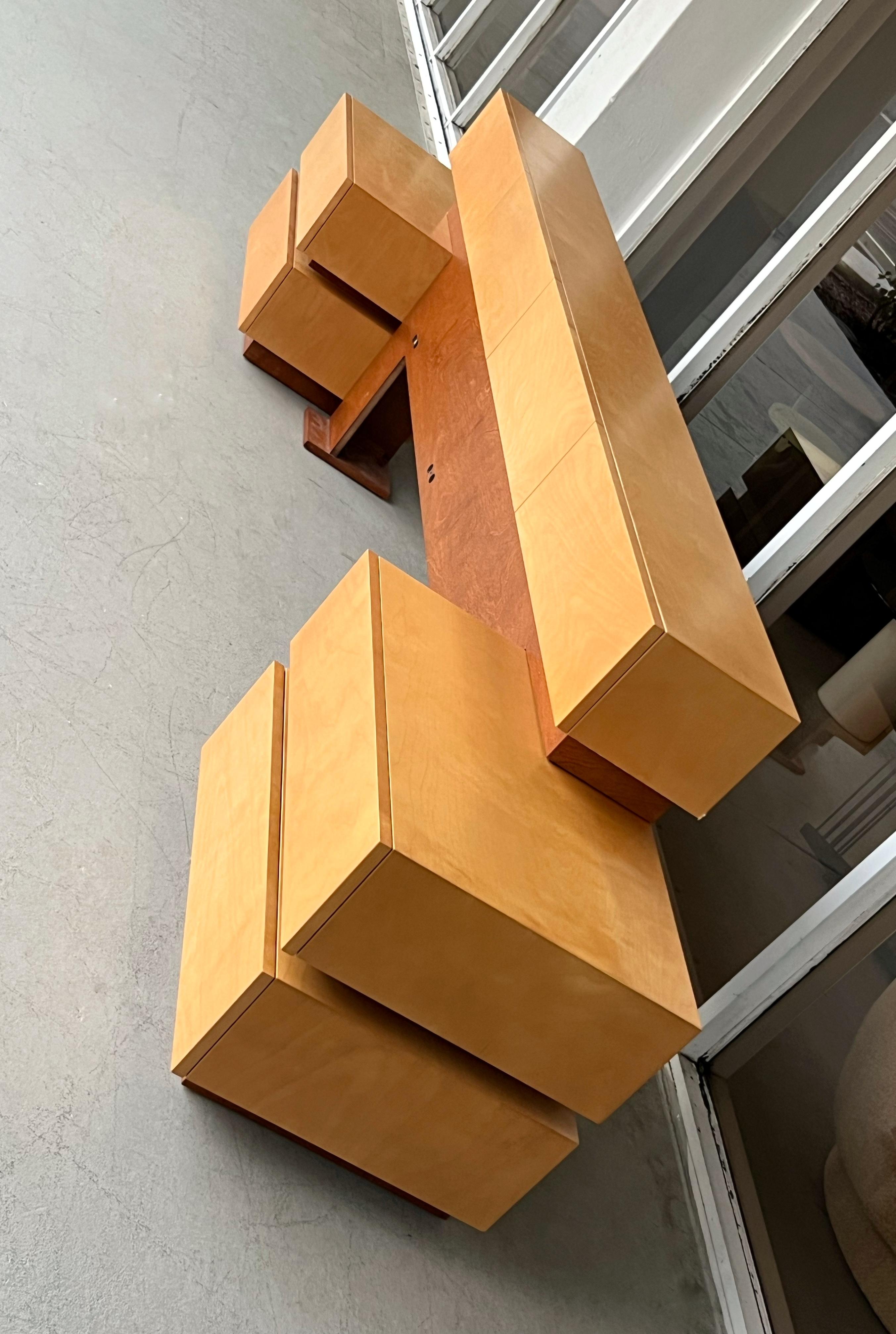 Modern Stacked Night Stands Bedside Tables with Headboard For Sale 4