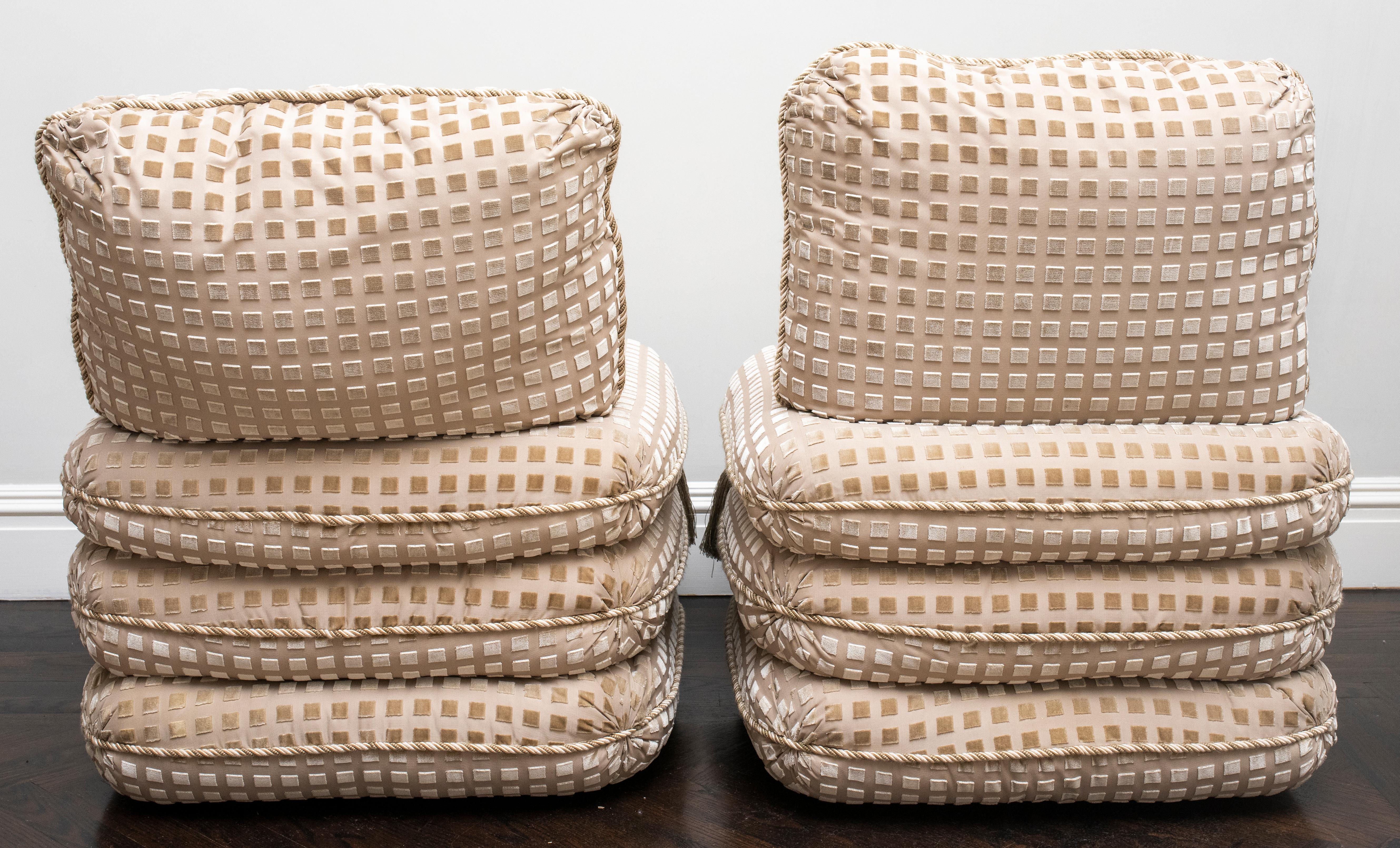 Modern Stacked Pillow Slipper Chairs In Good Condition In New York, NY
