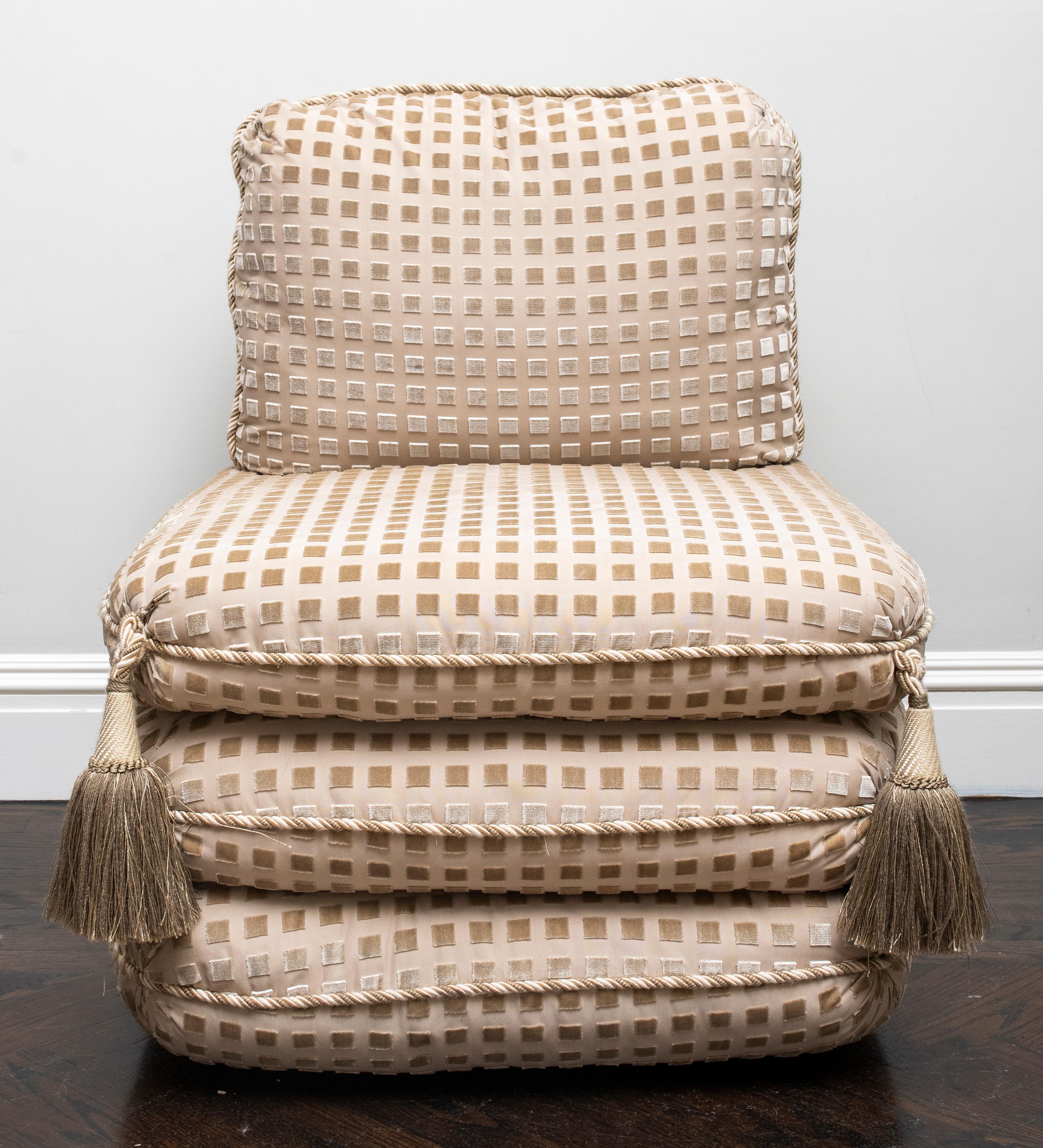 Modern Stacked Pillow Slipper Chairs 1