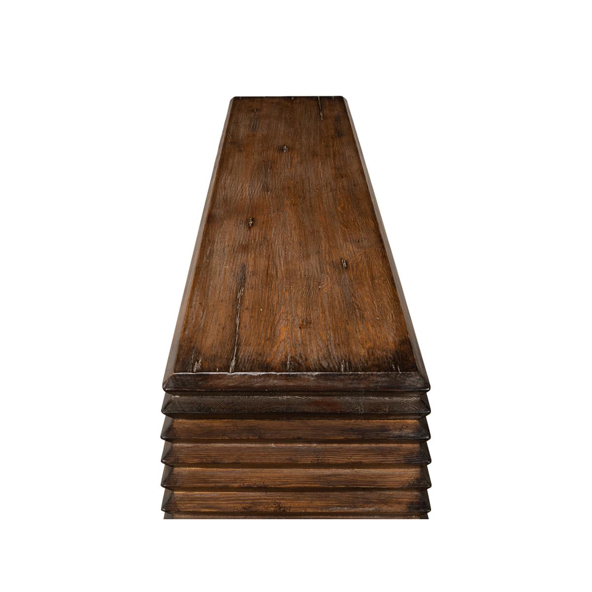 Modern Stacked Pine Console Table For Sale 1