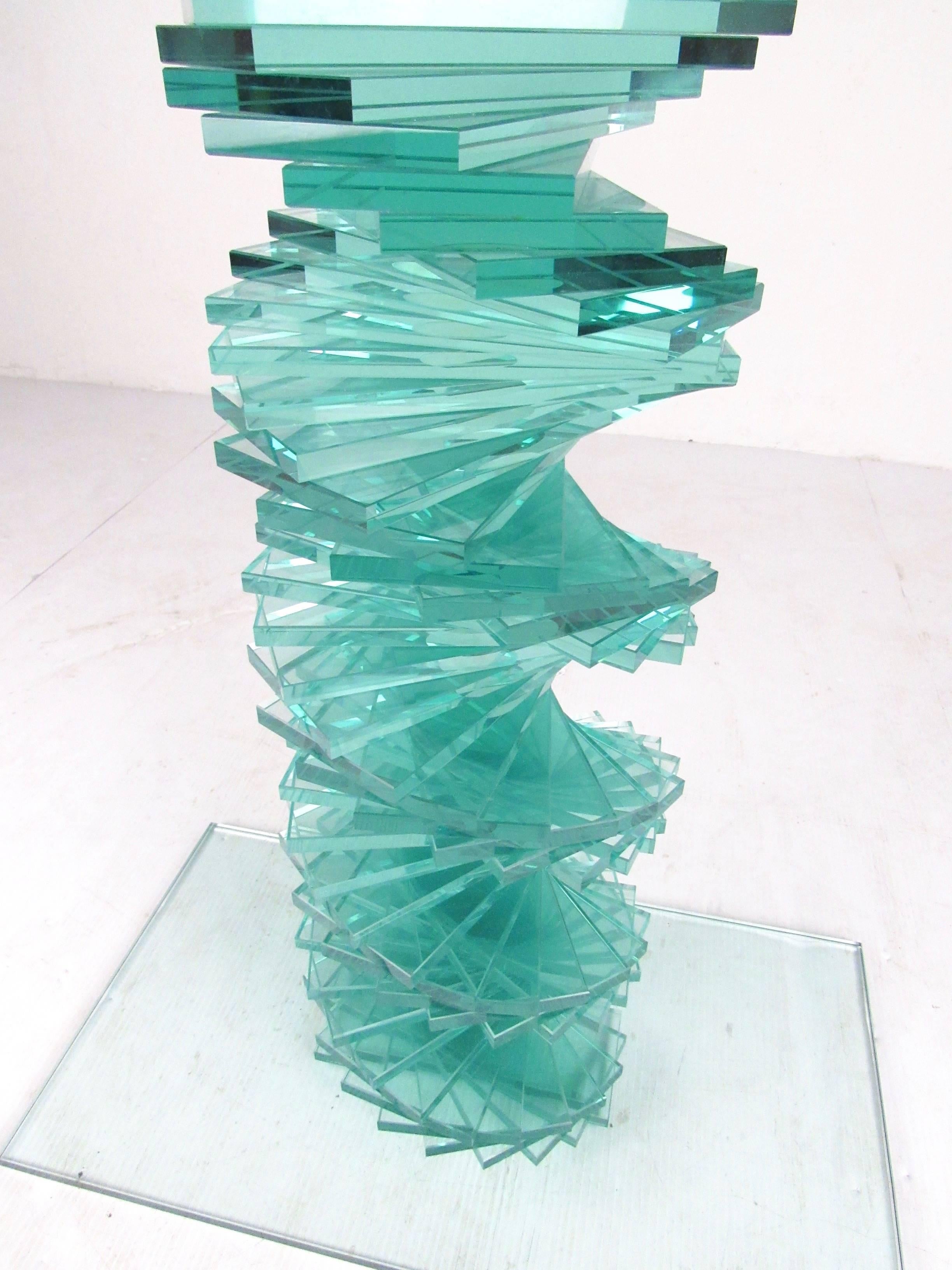 stacked glass table