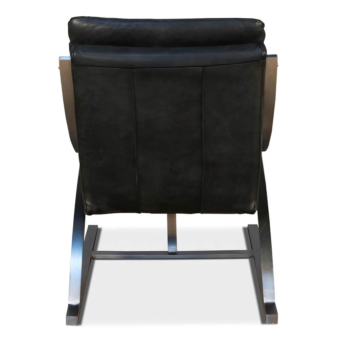 black leather modern chair