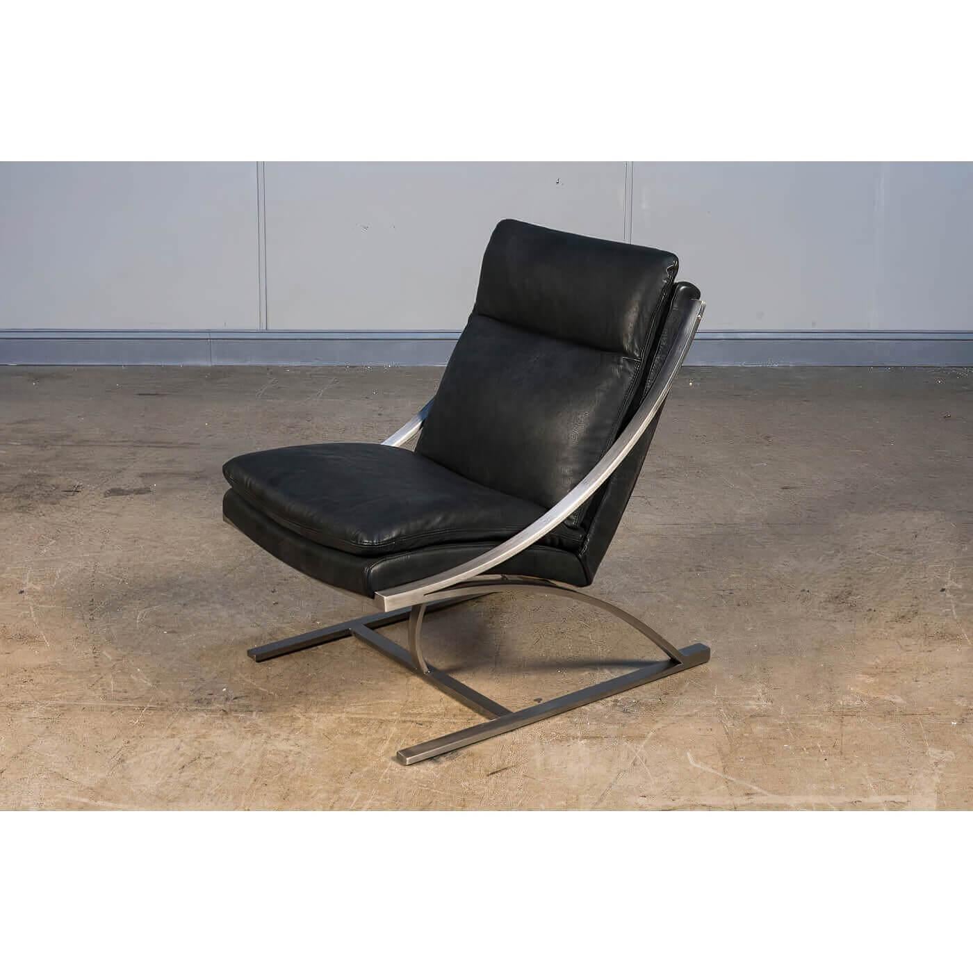black leather chair modern