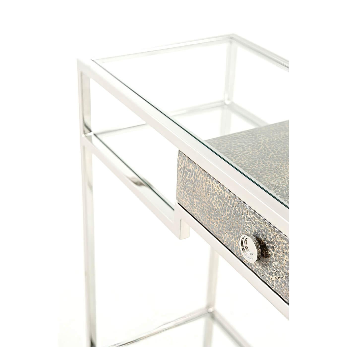 Mid-Century Modern Modern Stainless Steel and Glass Console