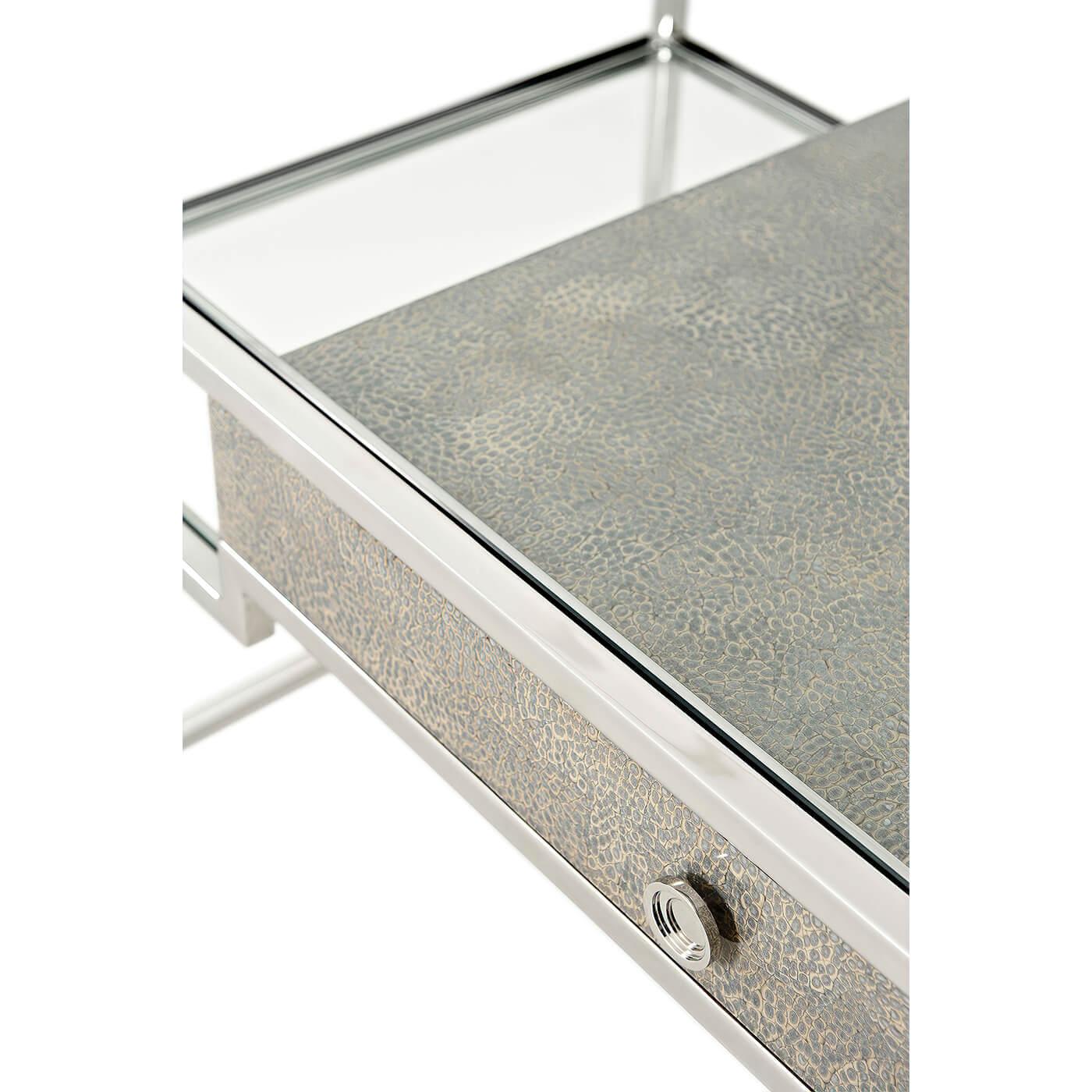 glass and metal desk