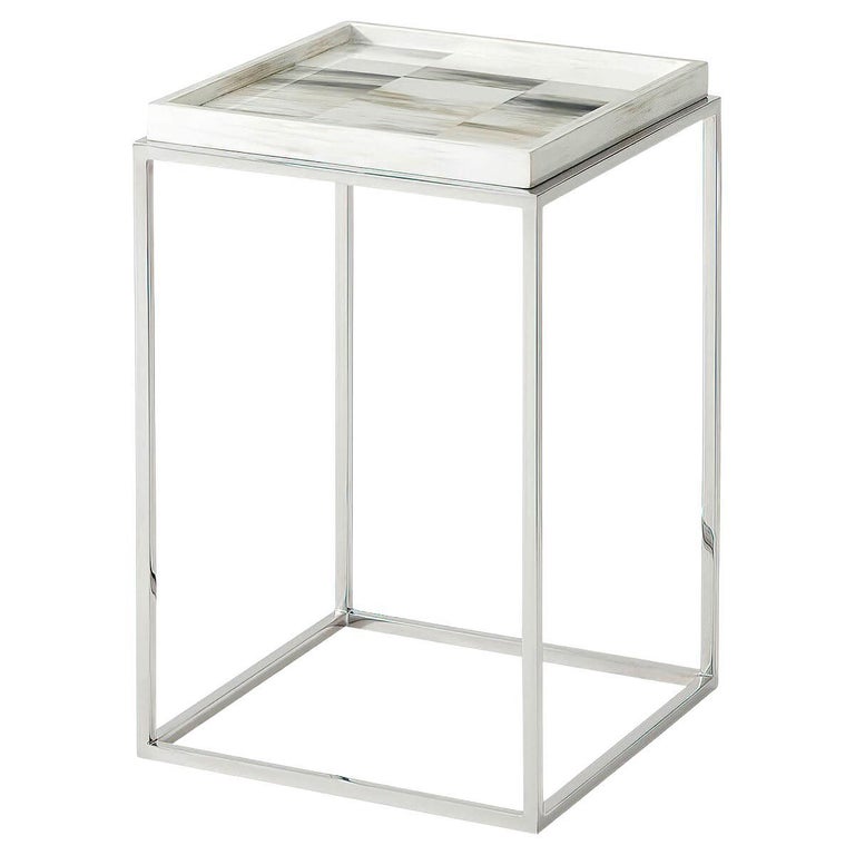 Modern Stainless Steel Base Side Table For Sale at 1stDibs