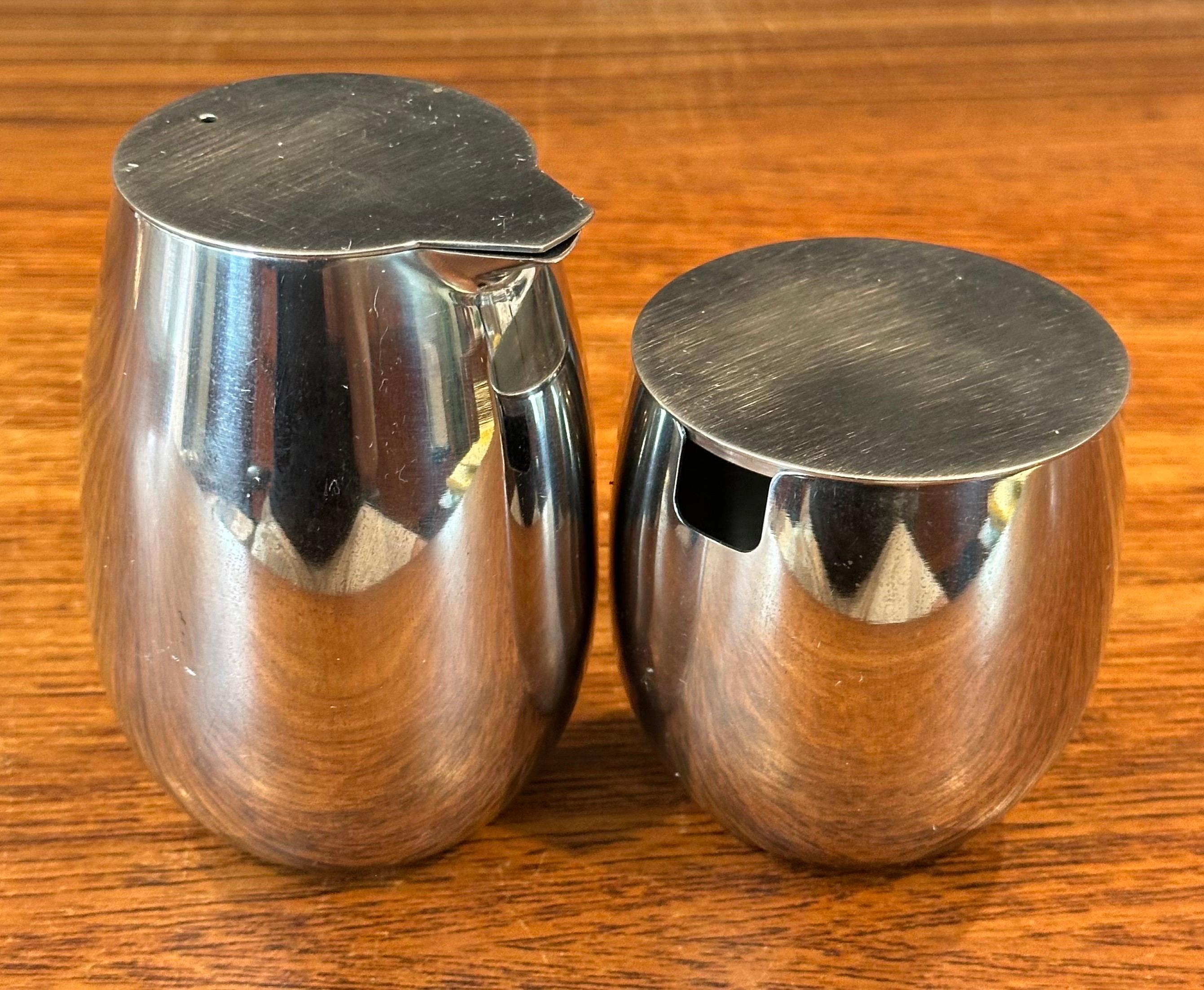 Service à crème et à sucre moderne en acier inoxydable par Carsten Jorgensen pour Bodum Bon état - En vente à San Diego, CA