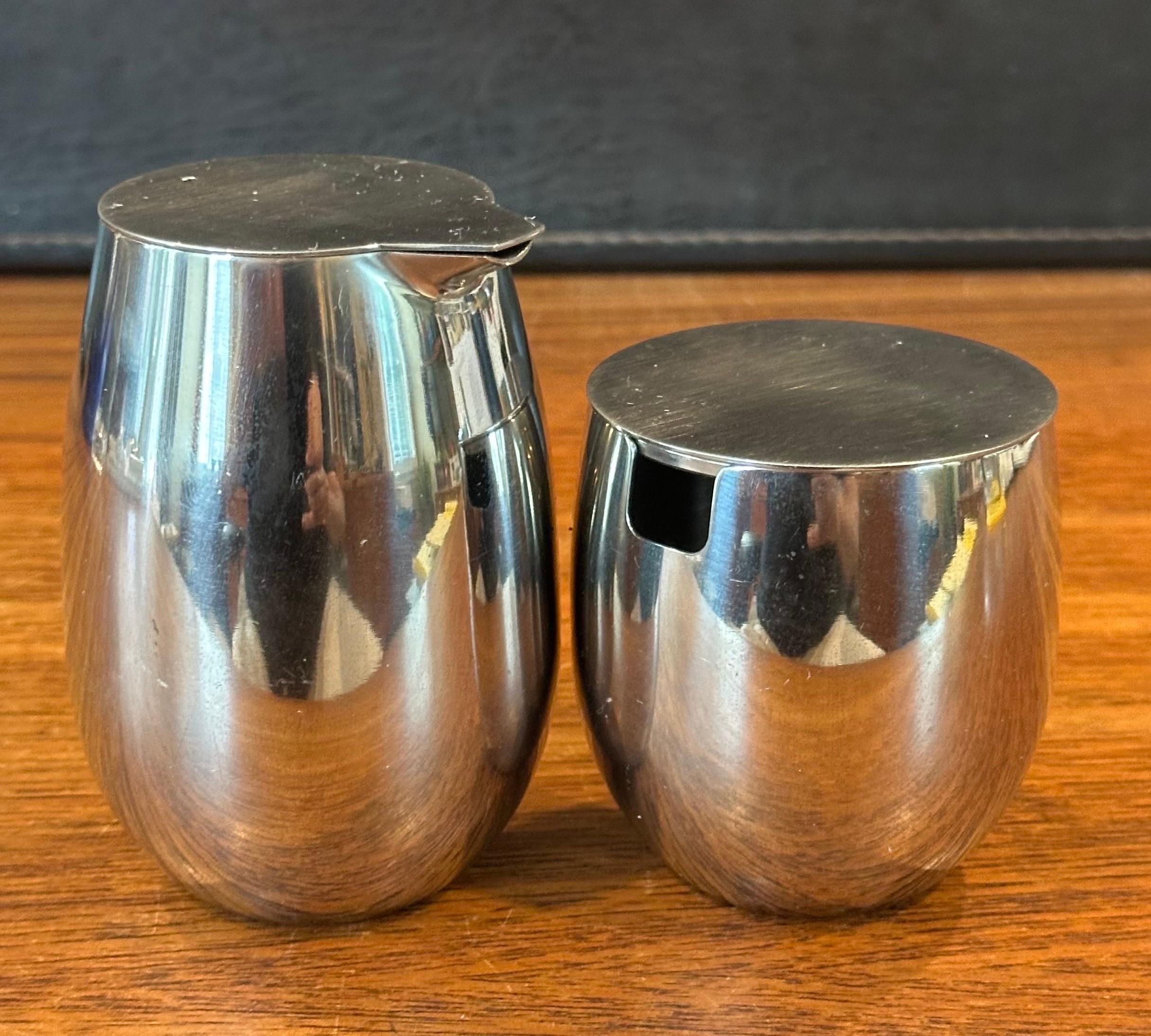 20ième siècle Service à crème et à sucre moderne en acier inoxydable par Carsten Jorgensen pour Bodum en vente