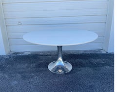 Julian Chichester Modern Dining Table with Stainless Steel Base