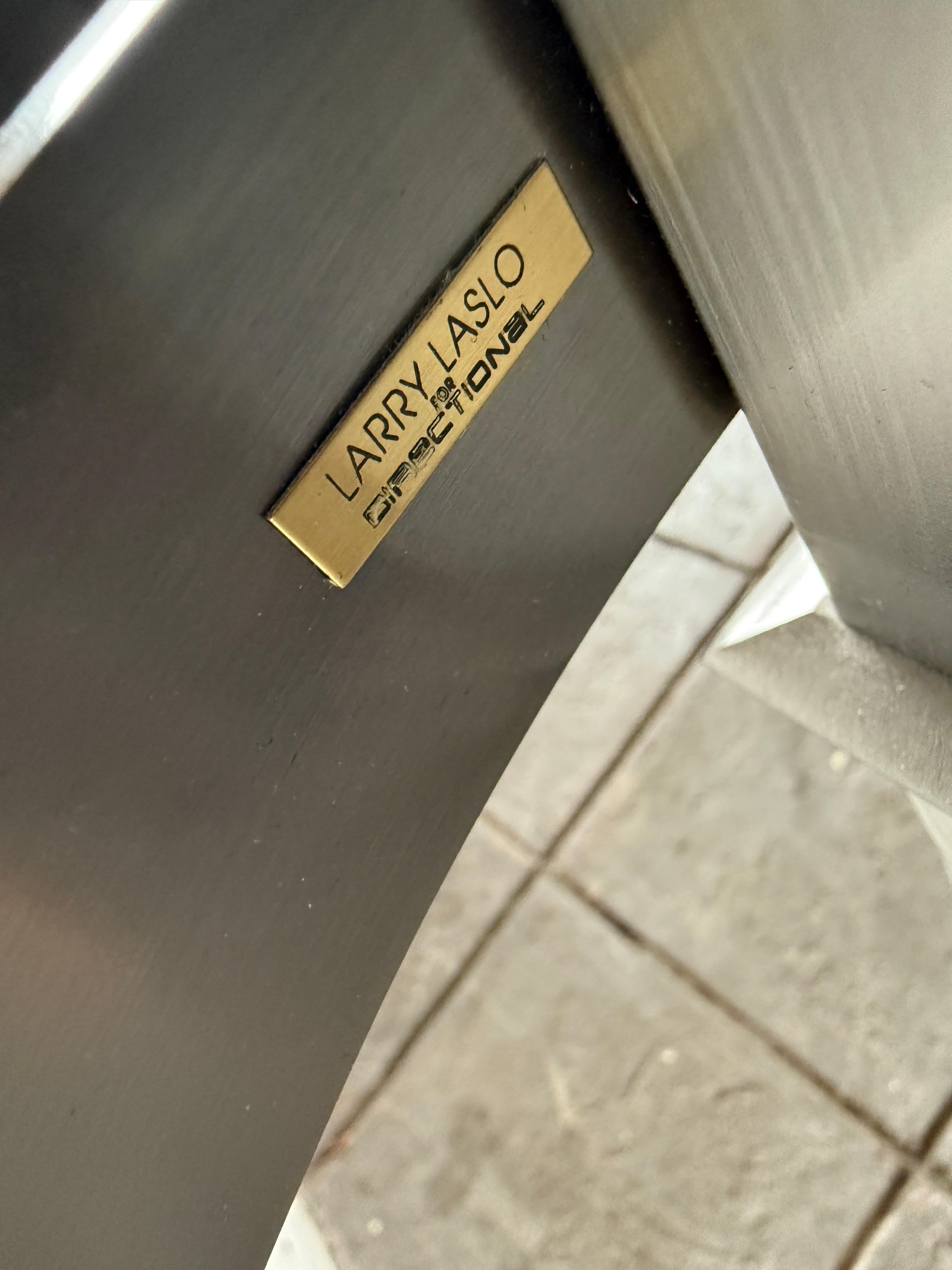 Contemporary Modern Stainless steel glass side table by Larry Laslo for Directional For Sale