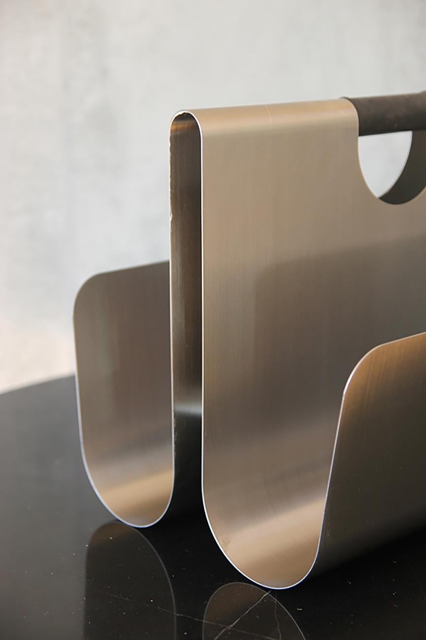 German Modern Stainless Steel Magazine Rack