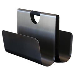 Used Modern Stainless Steel Magazine Rack 