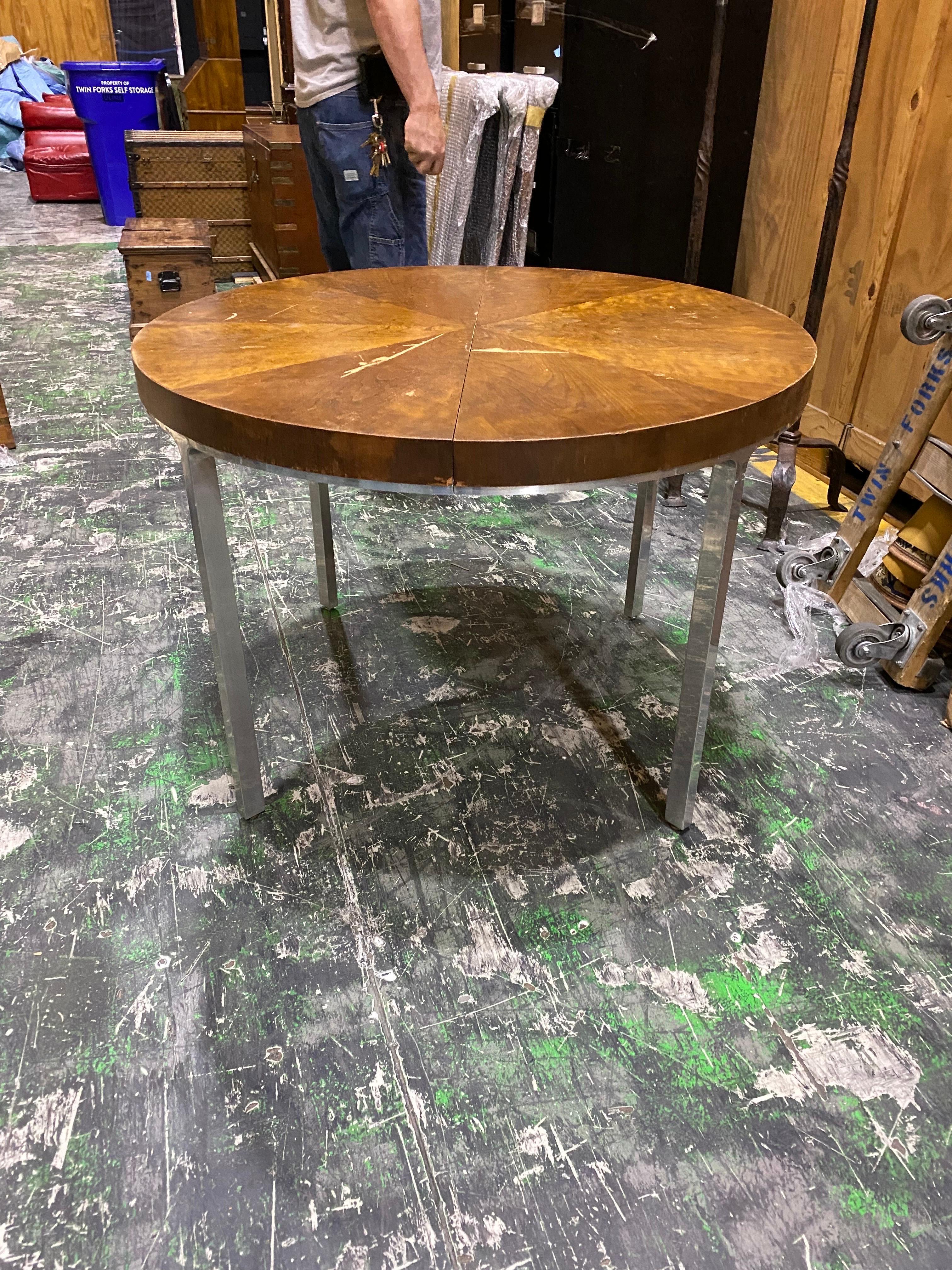 stainless steel round dining table