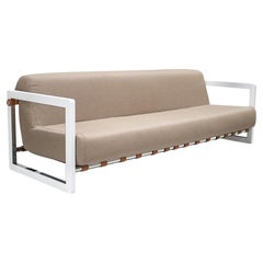 Modern Stainless Steel Waterproof Outdoor Sofa with Leather Details