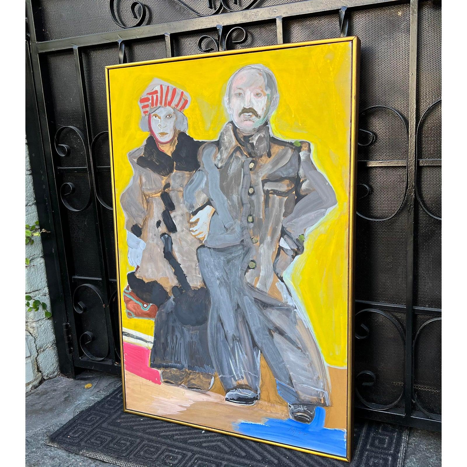 Modern “standing couple” painting by Martin Lubner. Signed in bottom right corner.

Additional information:
Materials: acrylic paint, gouache
Color:yellow
Period: 1970s
Art Subjects: figure, other
Styles: Modern
Frame Type: framed
Item