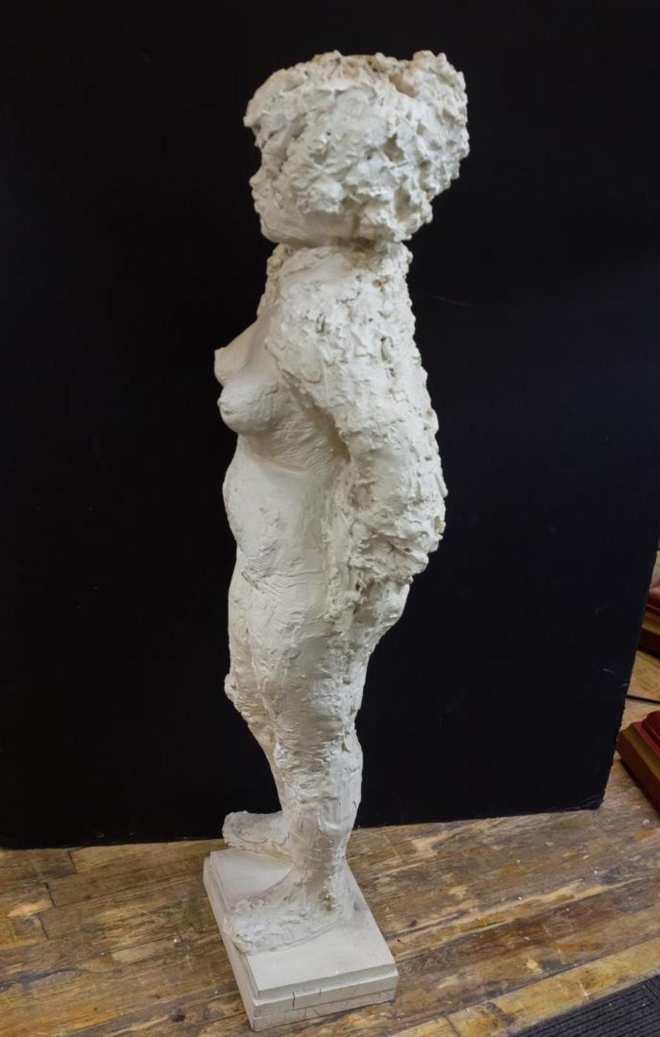 Gesso Modern Standing Female Nude Sculpture