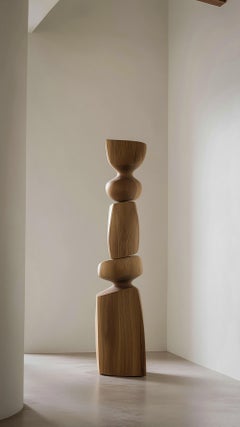 Modern Standing Totem in Light Oak Wood Still Stand No124 by NONO