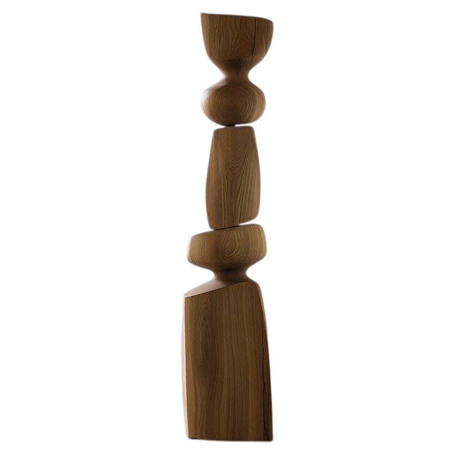 Modern Standing Totem in Light Oak Wood Still Stand No124 by NONO For Sale