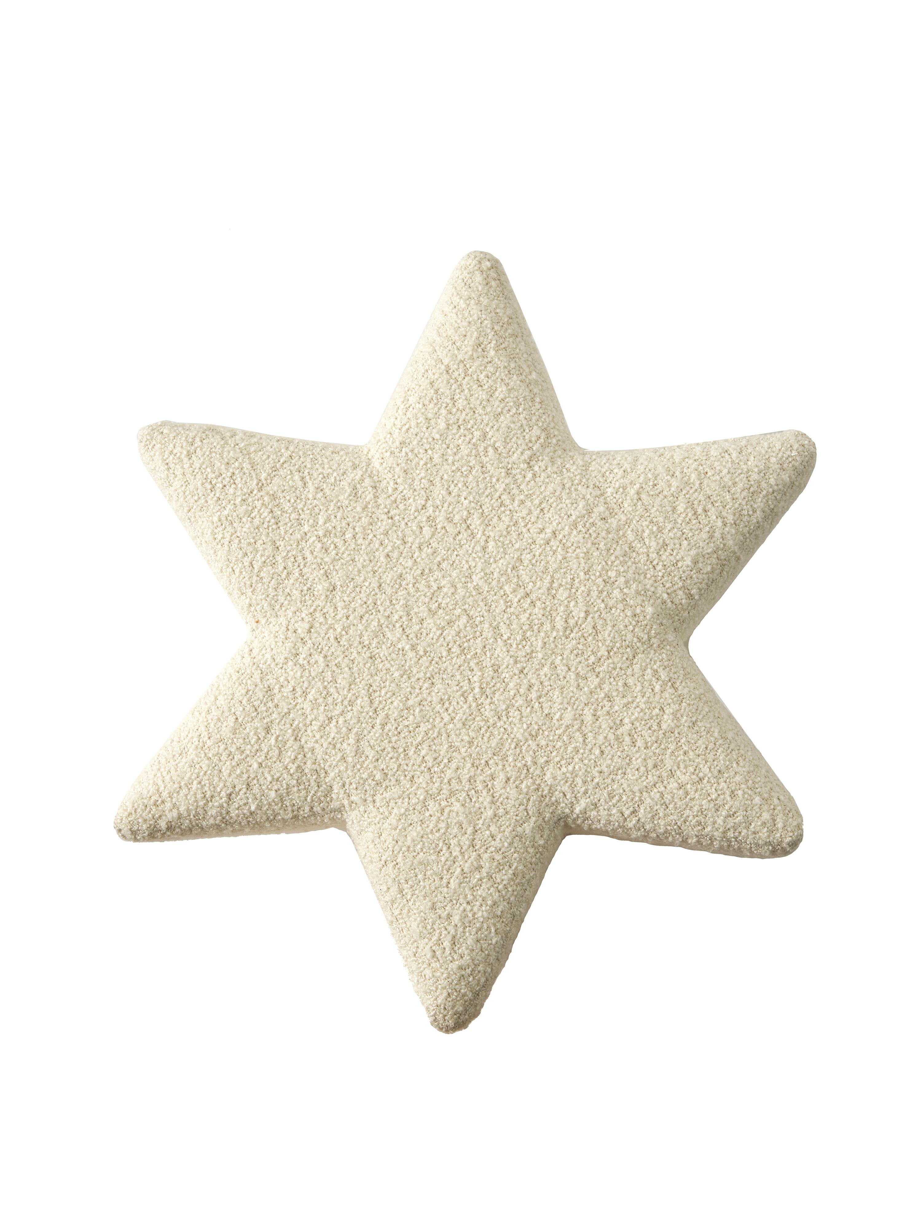 Pouf moderne Starboy Boucle par MERVE KAHRAMAN, laiton mat et tissu bouclé beige en vente 1