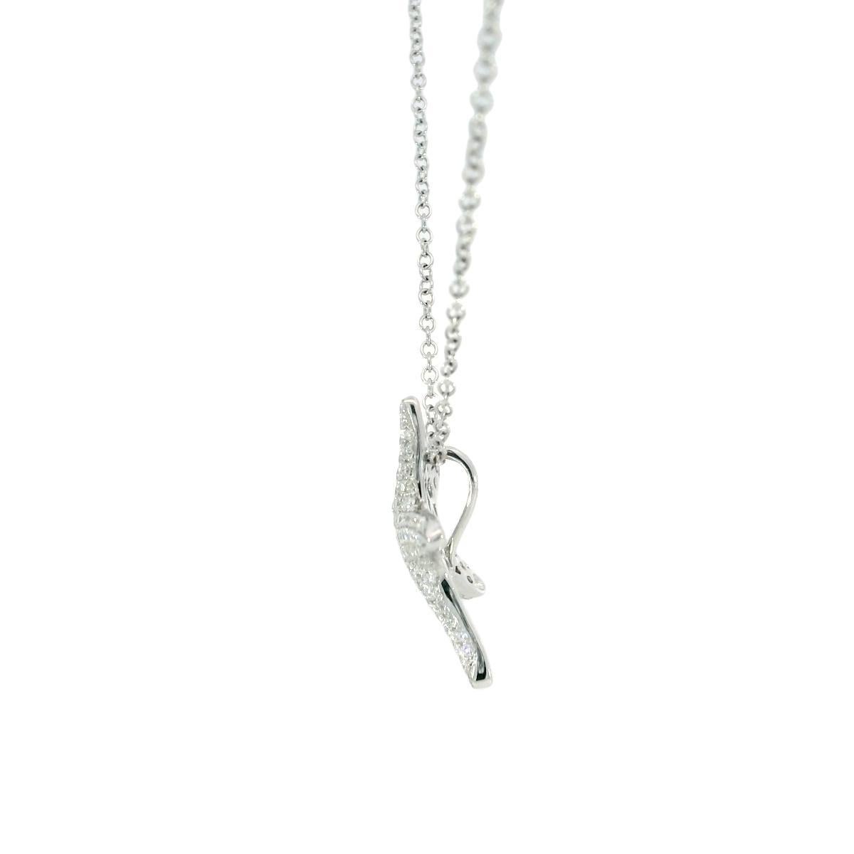 Donna Collana moderna con diamanti a forma di stella marina Ciondolo in oro bianco 14K ~.5ctw Diamonds in vendita
