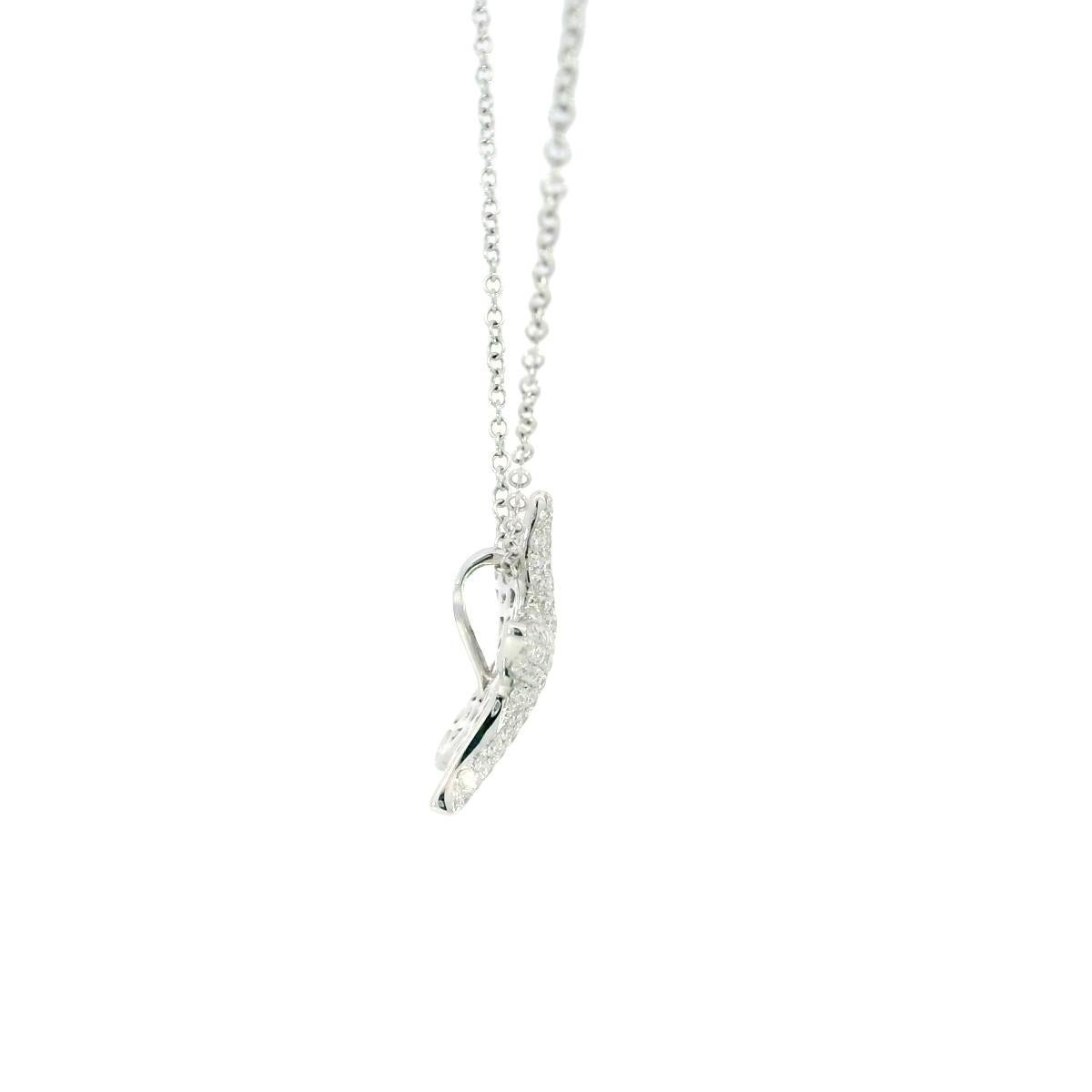 Collana moderna con diamanti a forma di stella marina Ciondolo in oro bianco 14K ~.5ctw Diamonds in vendita 2