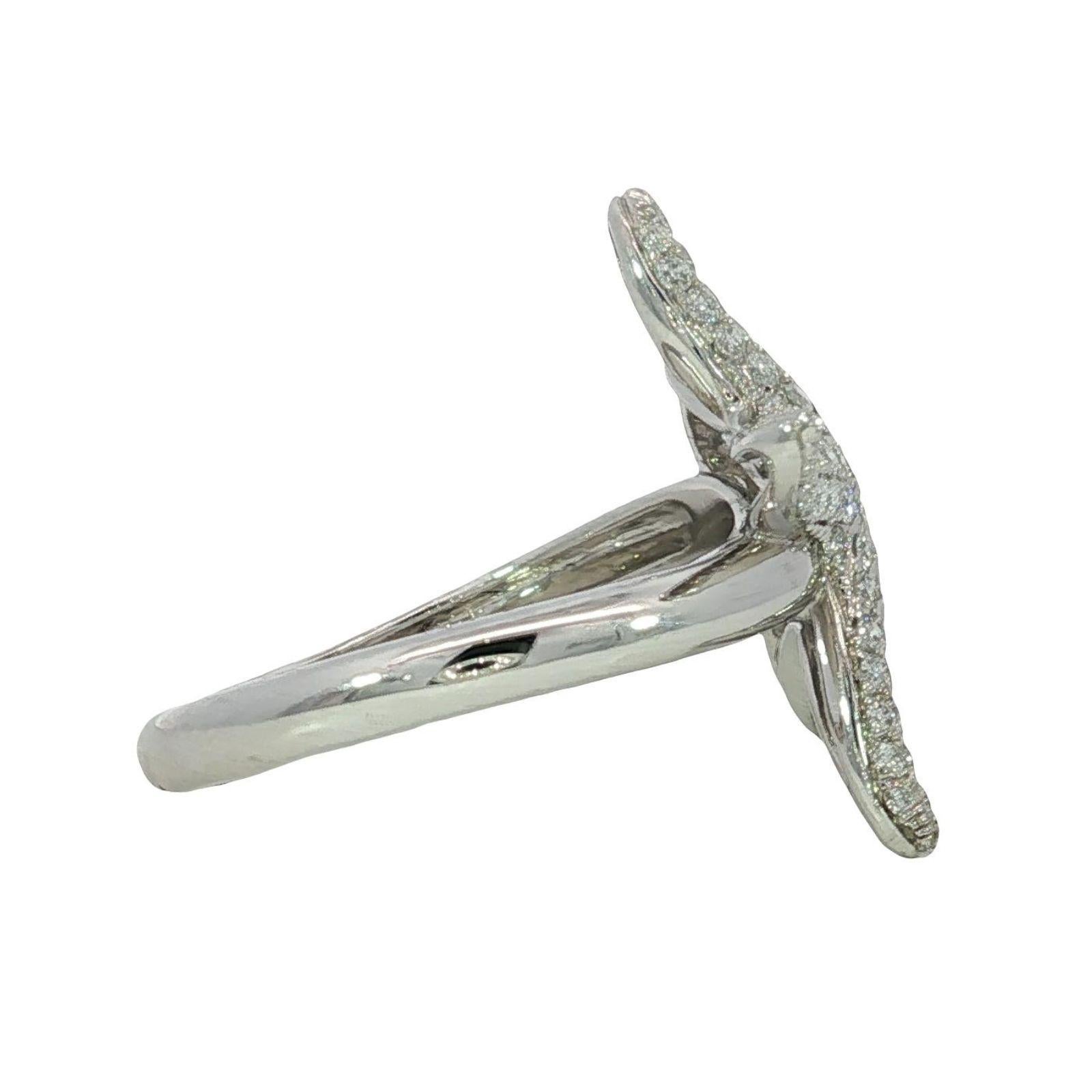 Anillo Moderno de Diamantes Estrella de Mar 14K Oro Blanco Talla 7 ~0.73ctw Diamantes en venta 3