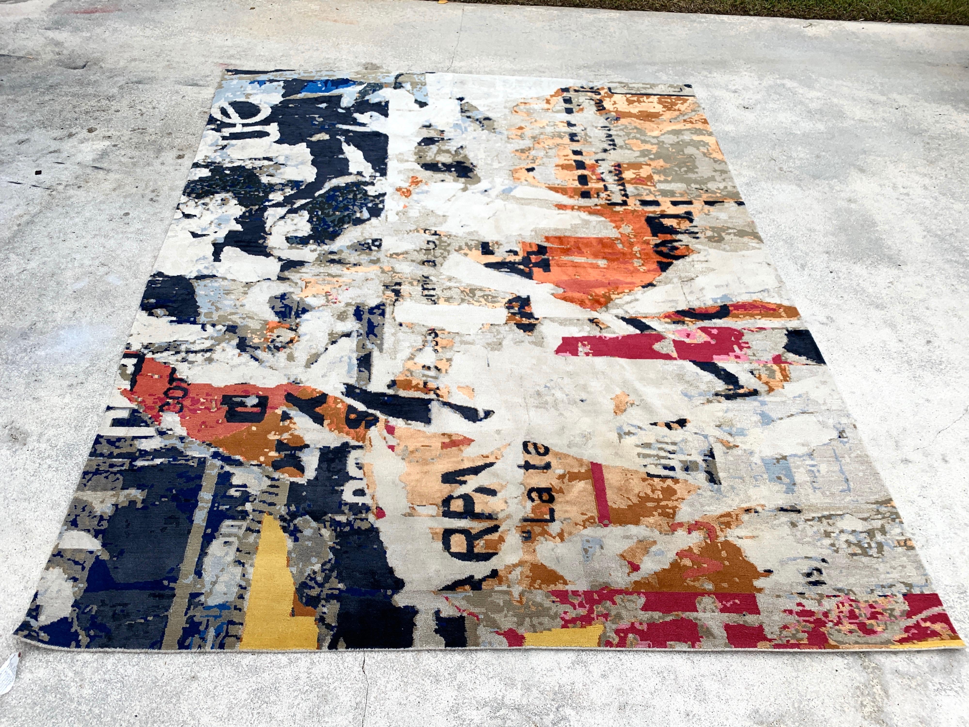 Modern Stark Studio rug, Trisuli-Metro Lexington, Palm Beach Estate Fresh
Stunning abstract color pattern, hand knotted wool and silk, measures: 8' x 10'.

  
