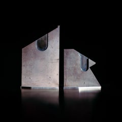 Modern Steel and Aluminum Andirons