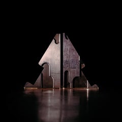 Modern Steel and Brass Andirons