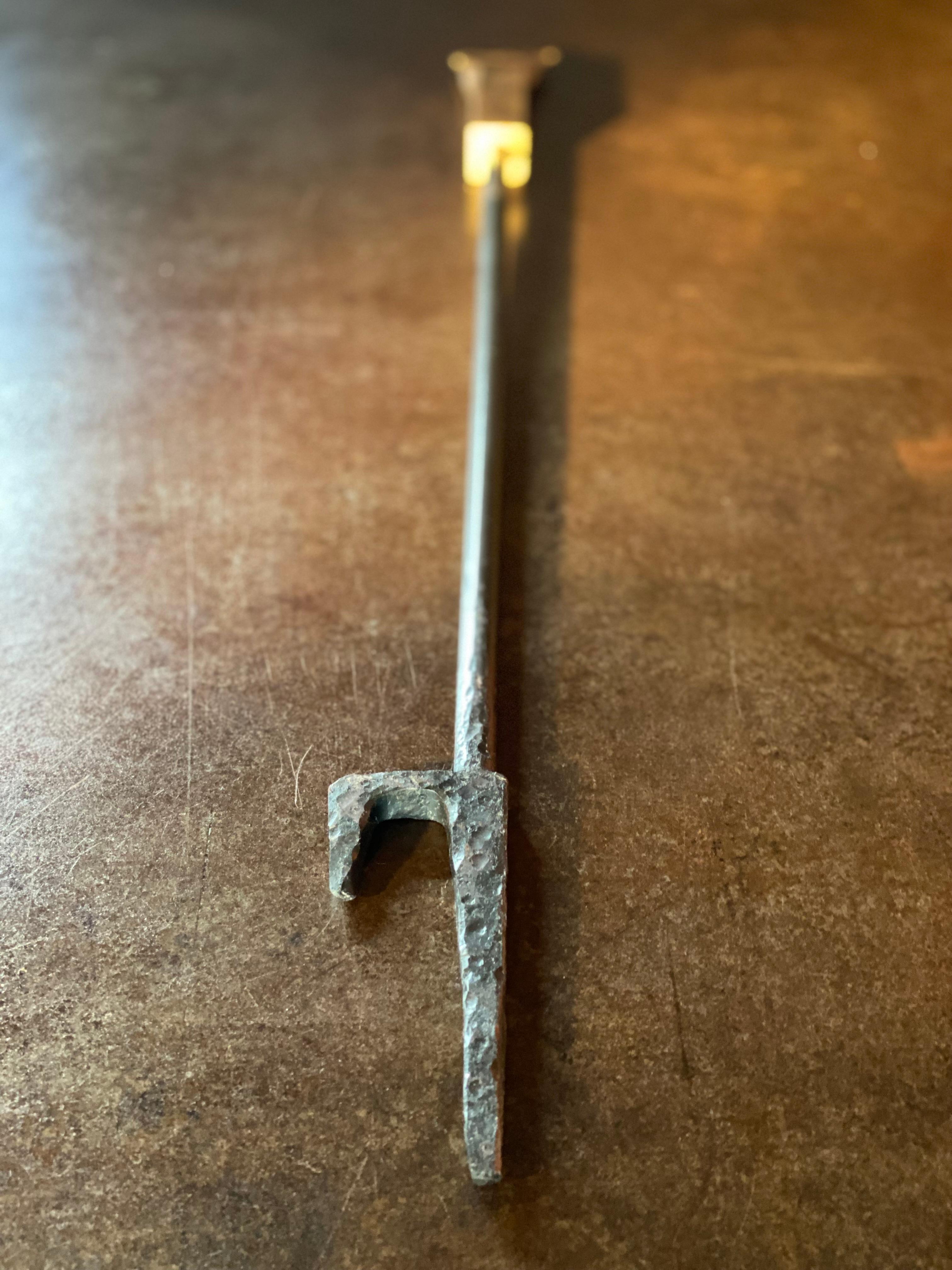 Modern Steel and Brass Fireplace Tool For Sale 7