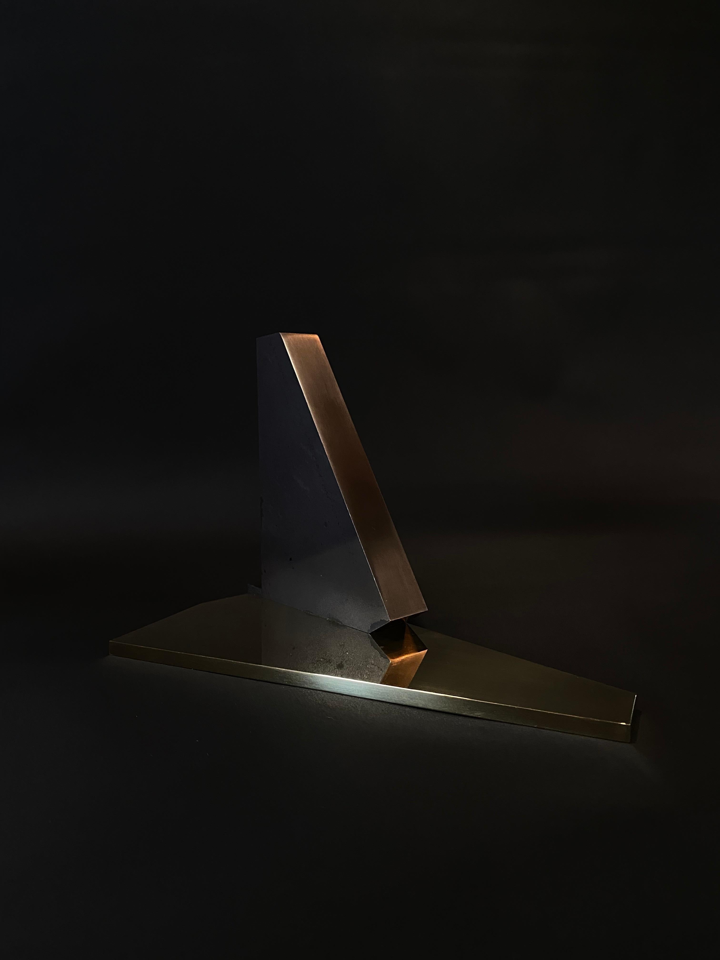 Contemporary Modern Steel and Brass Object For Sale