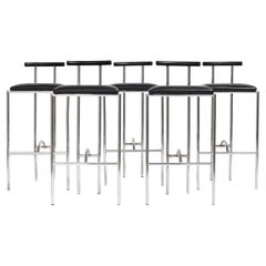 Modern Steel and Faux Leather Tokyo Bar Stools by Rodney Kinsman, Set of 4