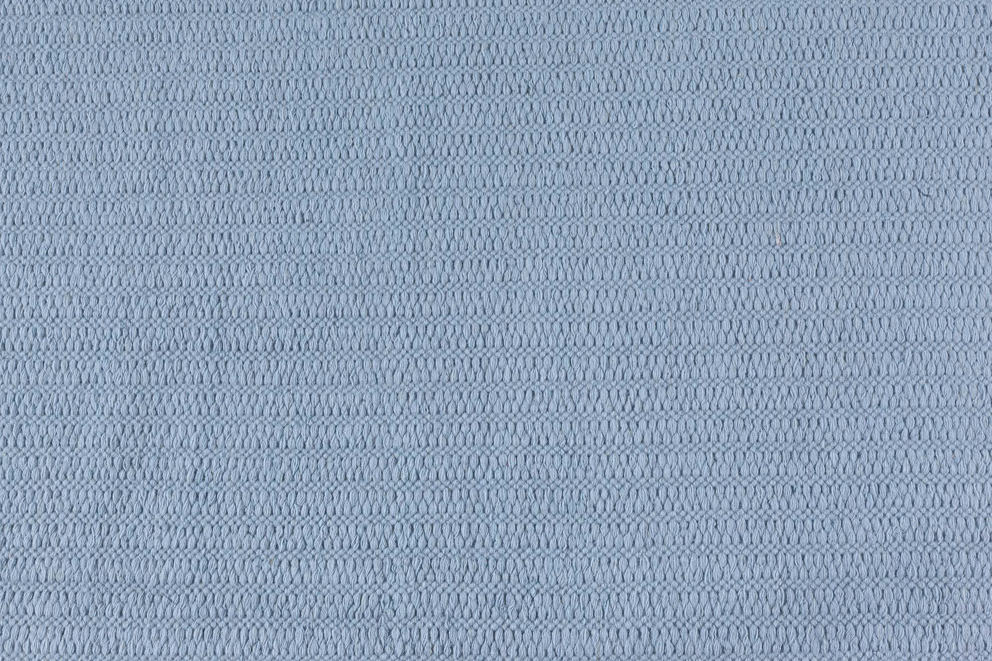 Contemporary Modern Steel-blue Flat Weave Wool Rug For Sale