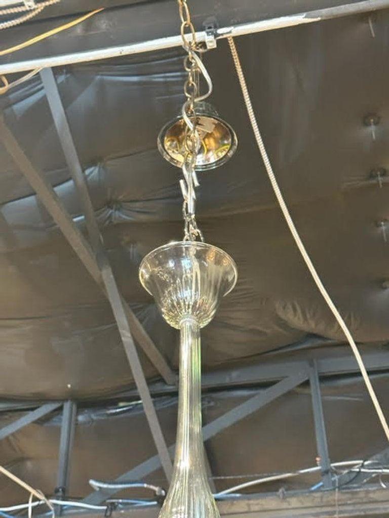 Modern Steel Blue Murano Glass Chandelier For Sale 1