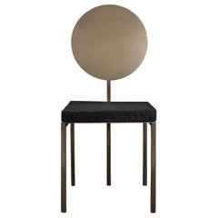 Modern Metal Chair by Dario Cipelletti for NOBE Italia Pendolo Metal Wood Gold