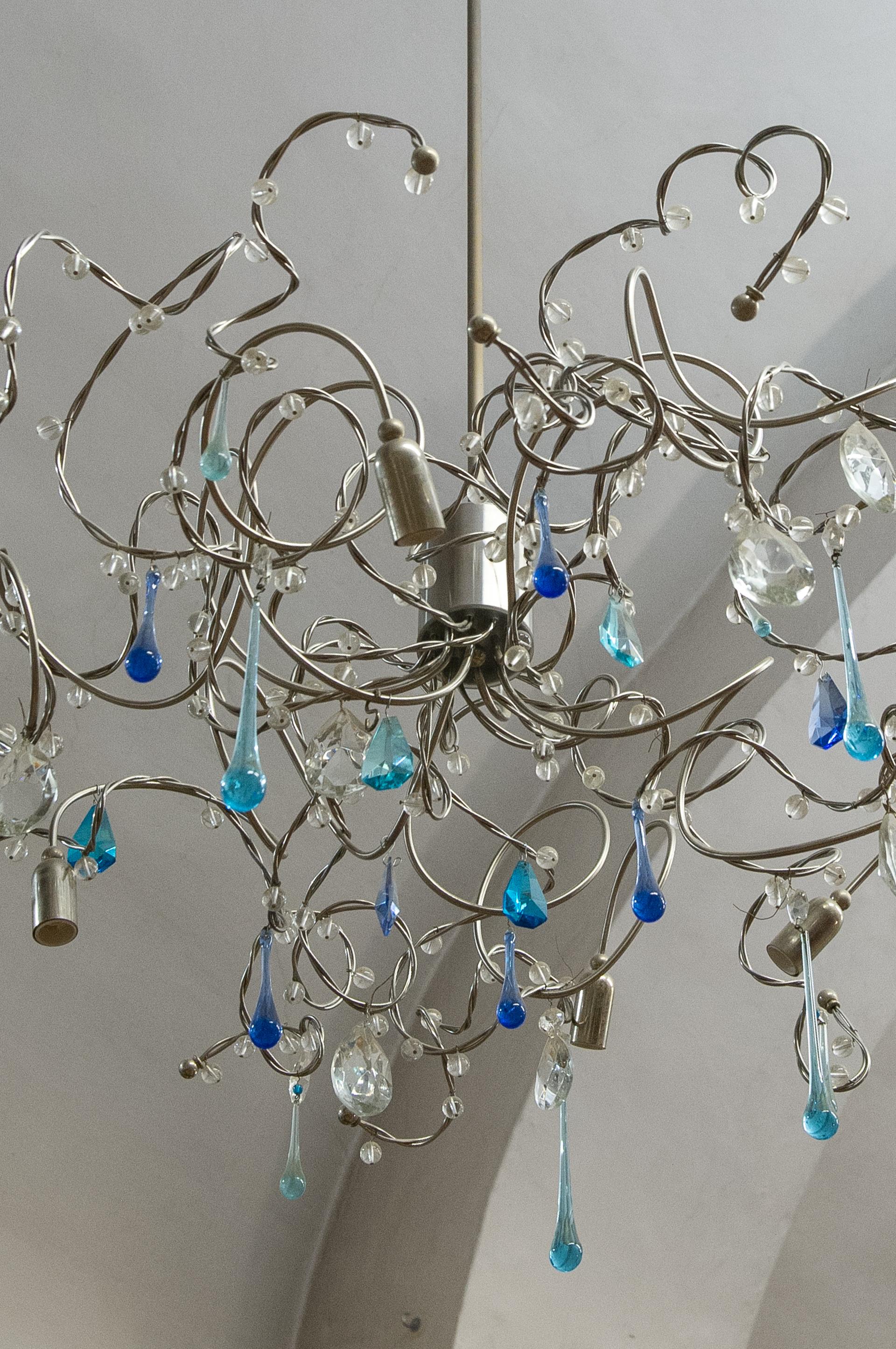 contemporary steel chandelier