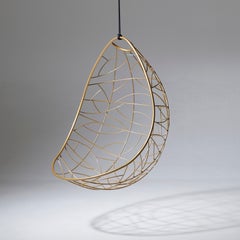 Modern Steel Gold Egg Chair for Indoor or Outdoor